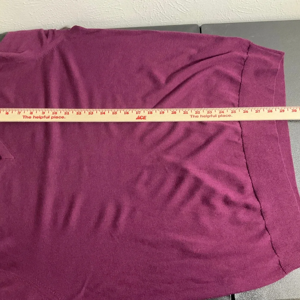 Banana Republic Luxury Blend Sweater Men XL V-Neck Maroon Silk Cotton‎ Cashmere